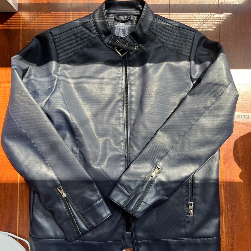 Navy Biker Jacket